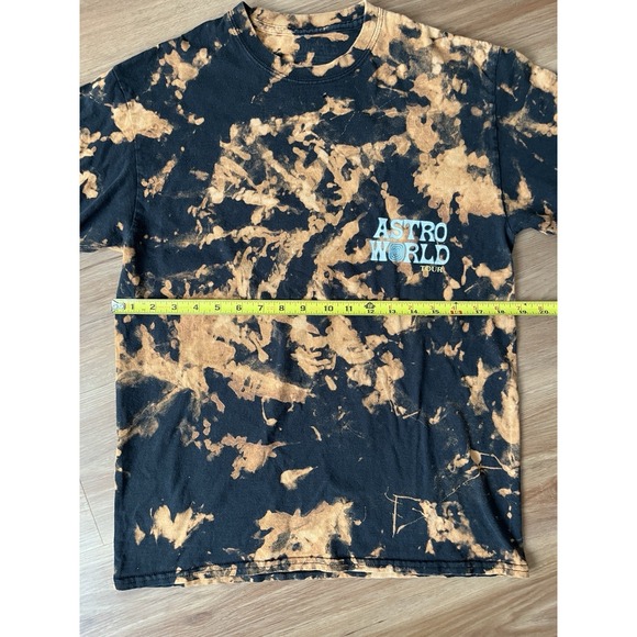 Travis Scott Astroworld Tour Shirt Mens Med Black Bleach Wish You Were Here Bear - Picture 5 of 6